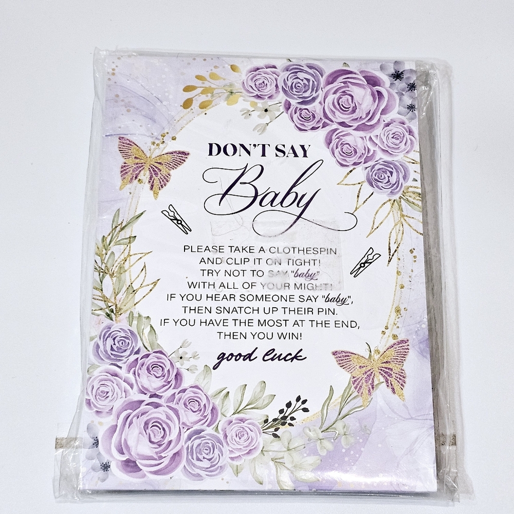 Baby shower game Don't Say Baby Clothespin Game Sign